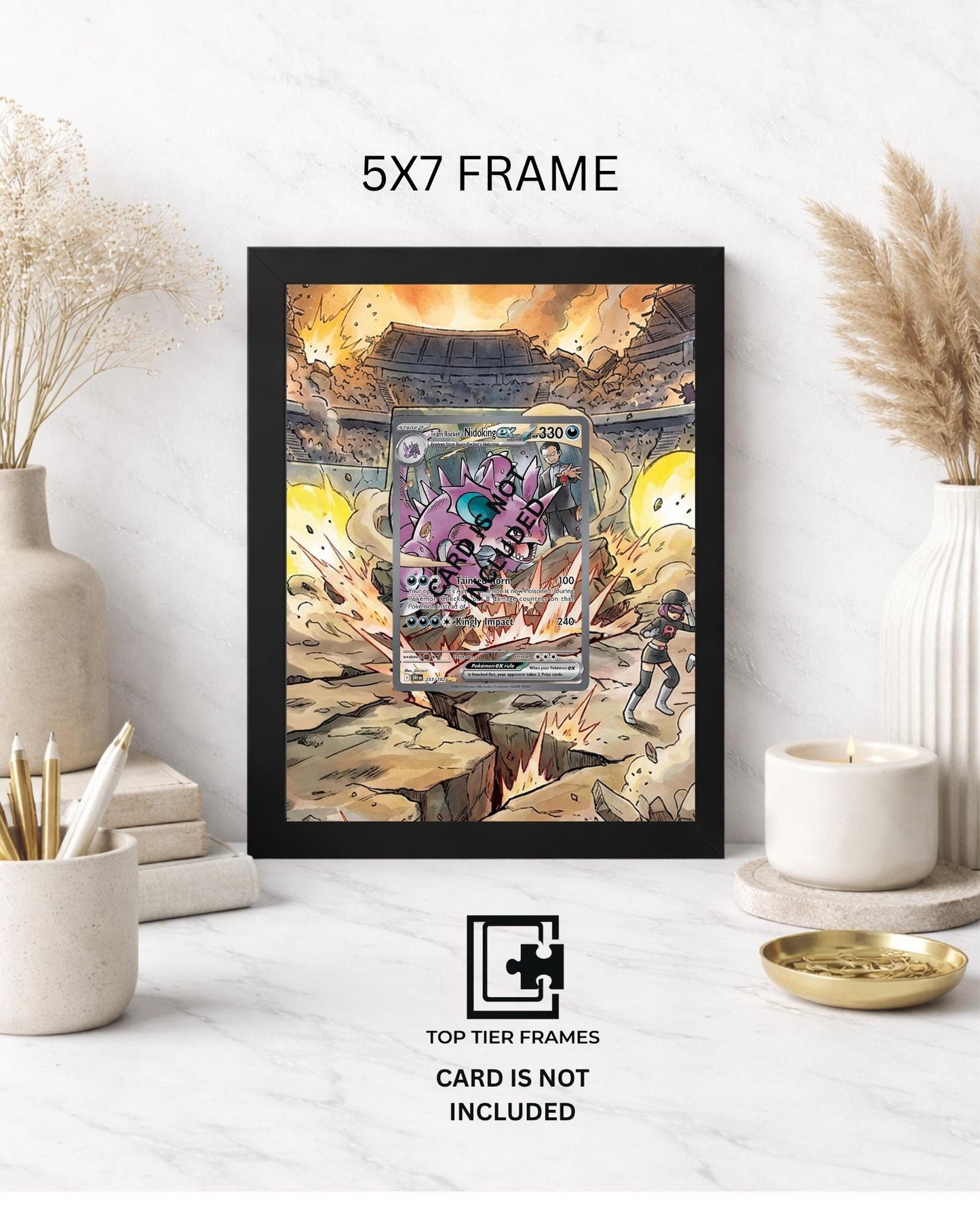 Premium Frame for Team Rocket's Nidoking 233/182 | 8x10 / 5x7 Graded Slab or Raw Card Display | Extended Art Wall Decor