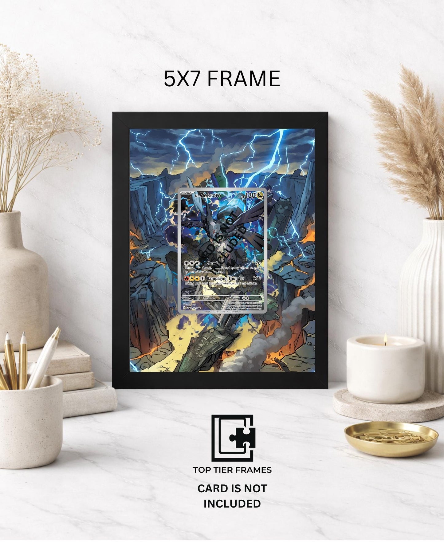 Premium Frame for N's Zekrom 031 Promo | 8x10 / 5x7 Graded Slab or Raw Card Display | Extended Art Wall Decor