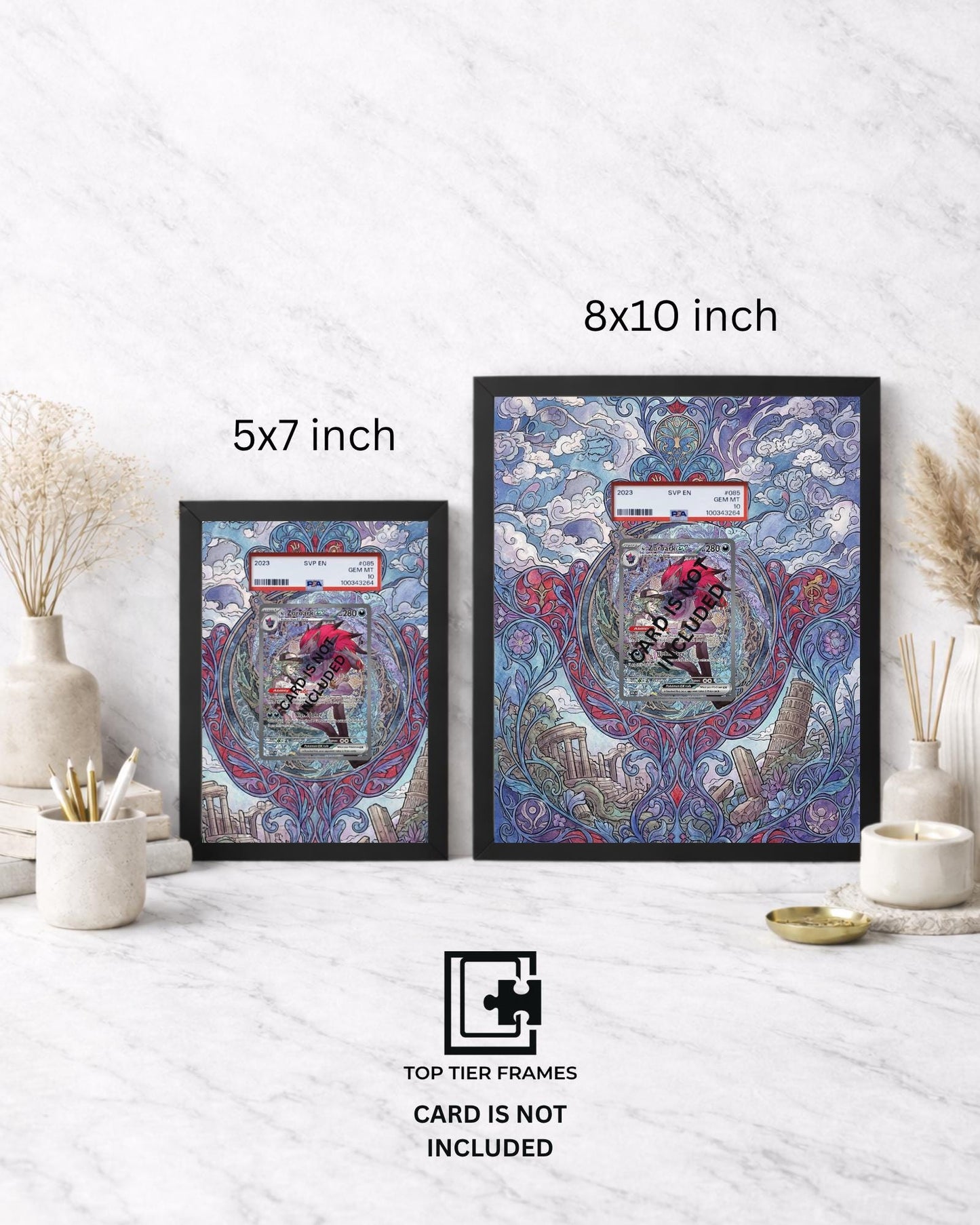 Premium Frame for N's Zoroark 286/217 | 8x10 / 5x7 Graded Slab or Raw Card Display | Extended Art Wall Decor