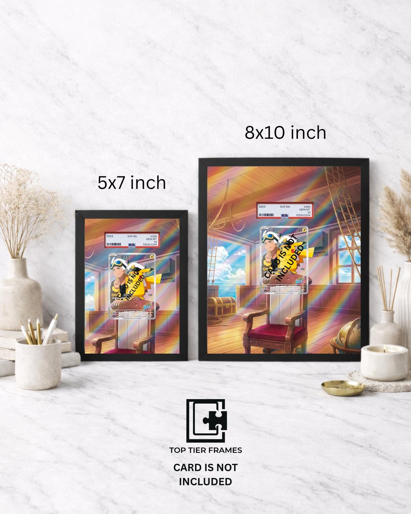 Premium Frame for Captain Pikachu | 8x10 / 5x7 Graded Slab or Raw Card Display | Extended Art Wall Decor