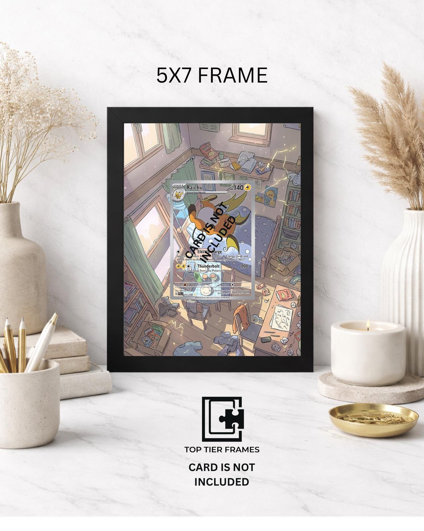 Premium Frame for Raichu 211/193 | 8x10 / 5x7 Graded Slab or Raw Card Display | Extended Art Wall Decor