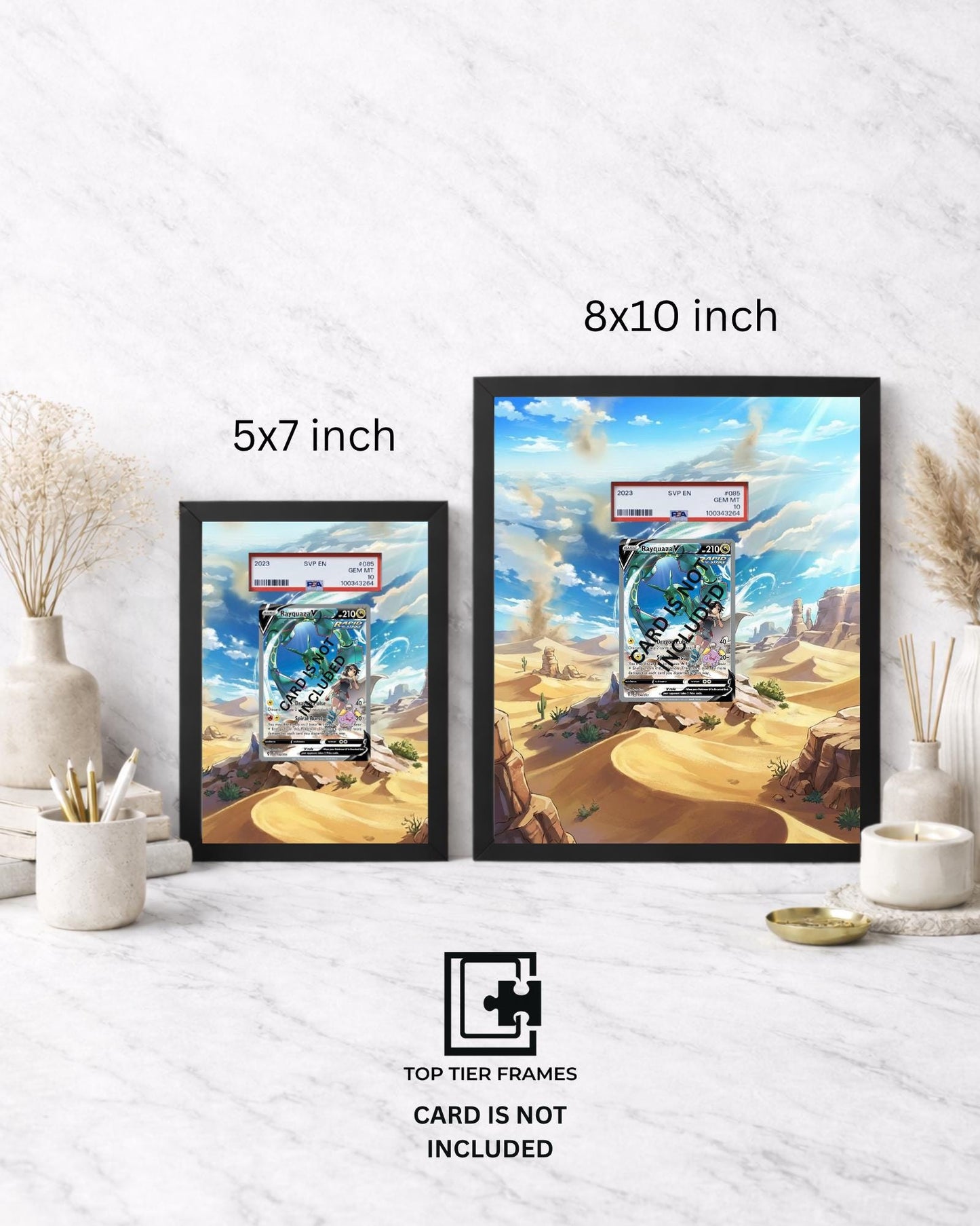 Premium Frame for Rayquaza V | 8x10 / 5x7 Graded Slab or Raw Card Display | Extended Art Wall Decor