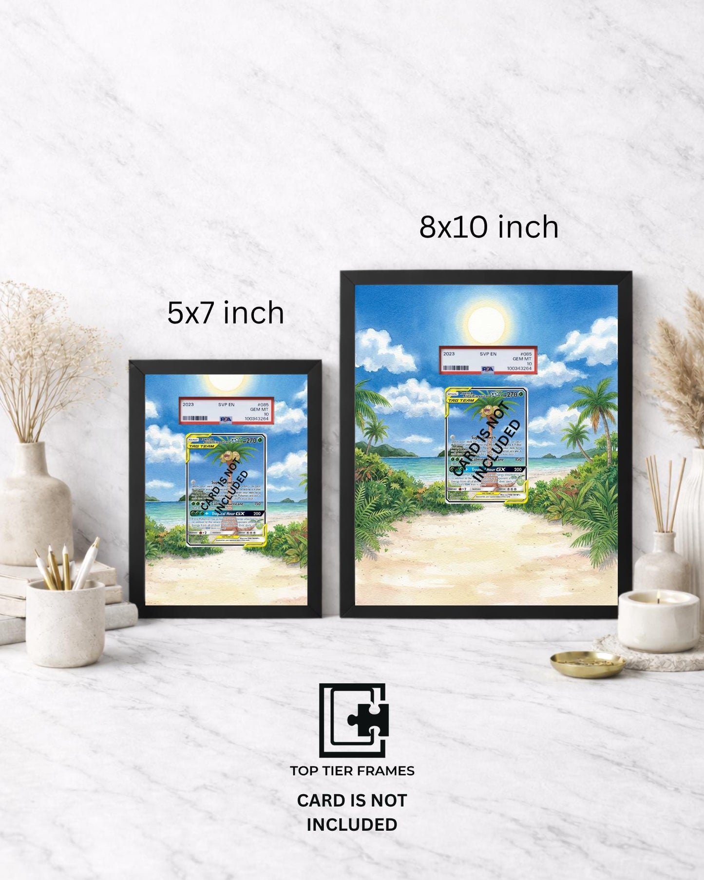Premium Frame for Rowlet and Exeggutor GX | 8x10 / 5x7 Graded Slab or Raw Card Display | Extended Art Wall Decor