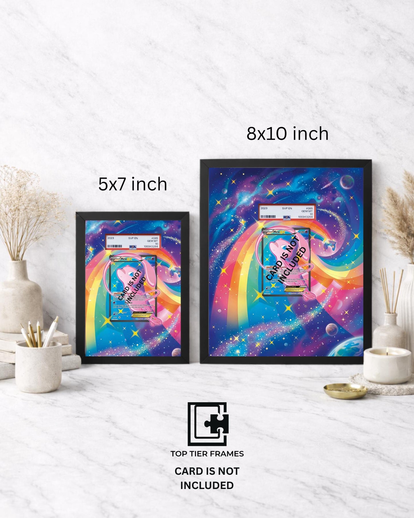 Premium Frame for Mew Ex | 8x10 / 5x7 Graded Slab or Raw Card Display | Extended Art Wall Decor