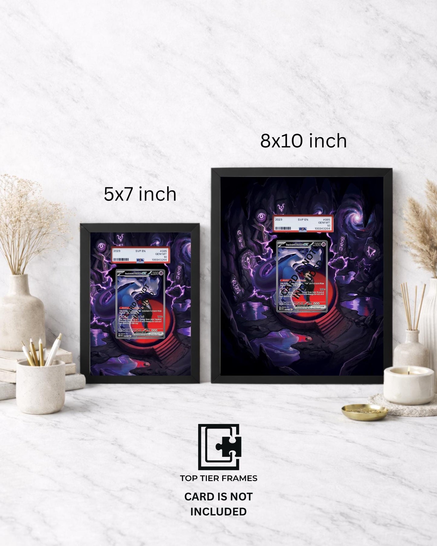 Premium Frame for Mewtwo 281/217 | 8x10 / 5x7 Graded Slab or Raw Card Display | Extended Art Wall Decor