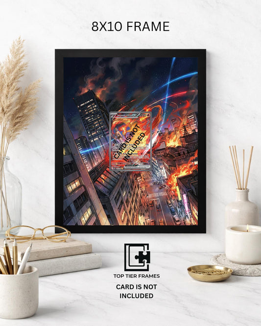 Team Rocket's Moltres 229/182 Pokémon TCG card display frame - extended art wall decor