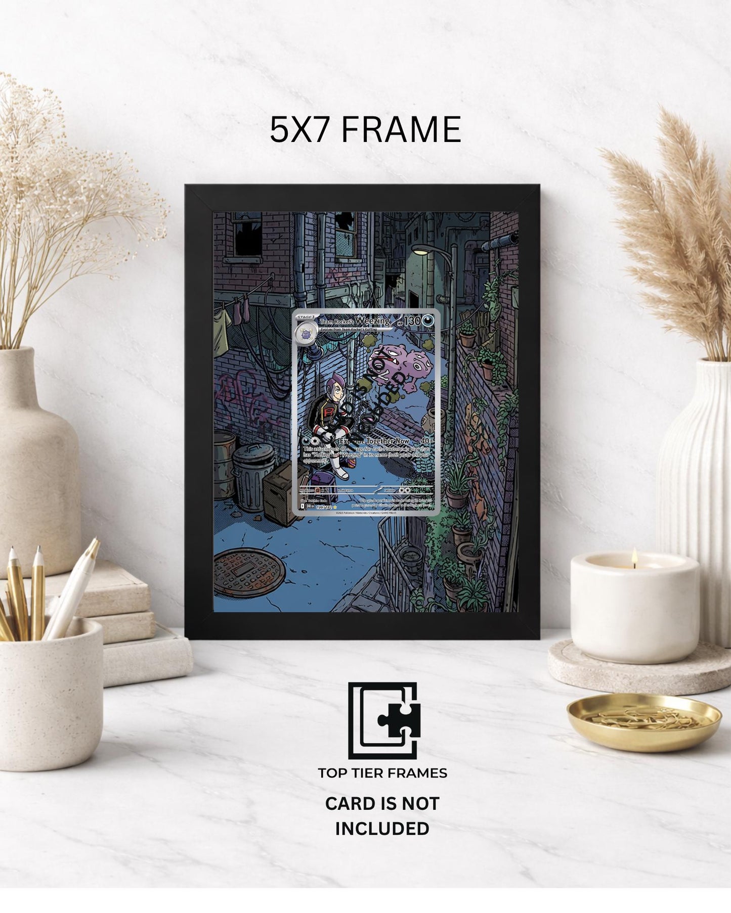 Premium Frame for Team Rocket's Weezing 199/182 | 8x10 / 5x7 Graded Slab or Raw Card Display | Extended Art Wall Decor