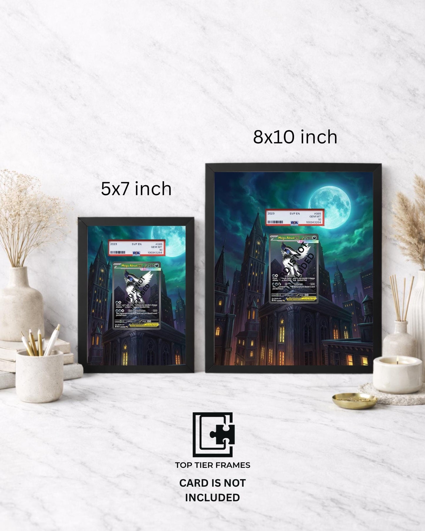 Premium Display Frame for Mega Absol 180/132 | Compatible with Pokemon Mega Evolution | 8x10 & 5x7 Graded Slab or Raw Card Showcase