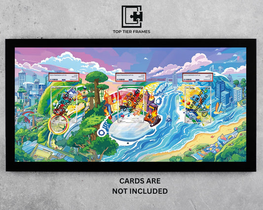 First Partner Bulbasaur, Charmander, Squirtle Pokémon TCG card display frame - extended art wall decor