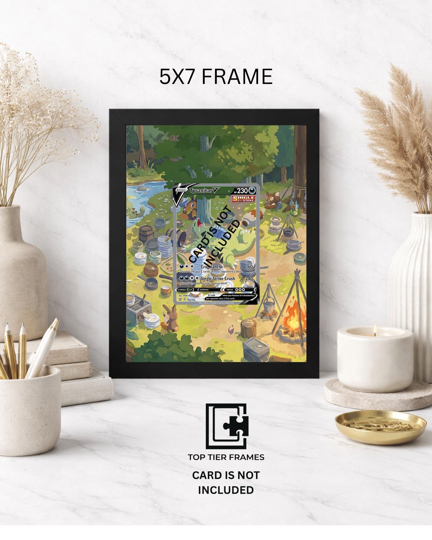 Premium Display Frame for Tyranitar V 155/163 | Compatible with Pokemon Battle Styles | 8x10 & 5x7 Graded Slab or Raw Card Showcase