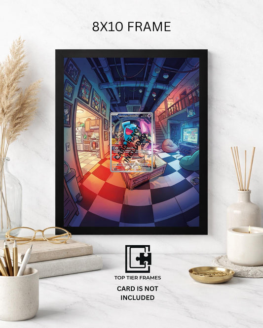 Team Rocket's Wobbuffet #203 Pokémon TCG card display frame - extended art wall decor