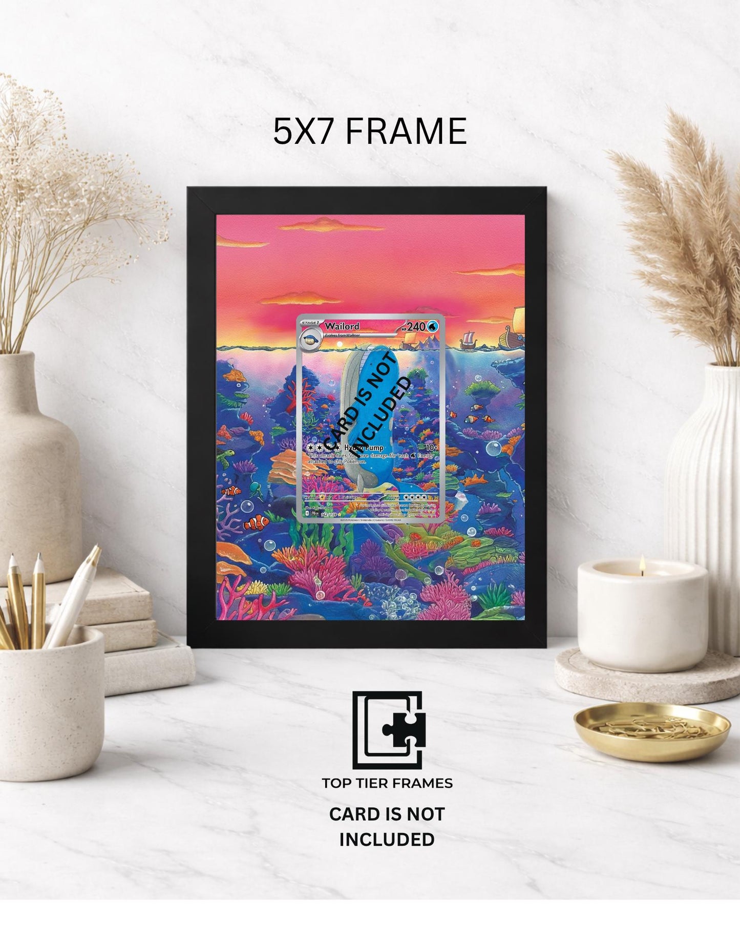 Premium Display Frame for Wailord #162 | Compatible with Pokemon Journey Together  | 8x10 & 5x7 Graded Slab or Raw Card Showcase
