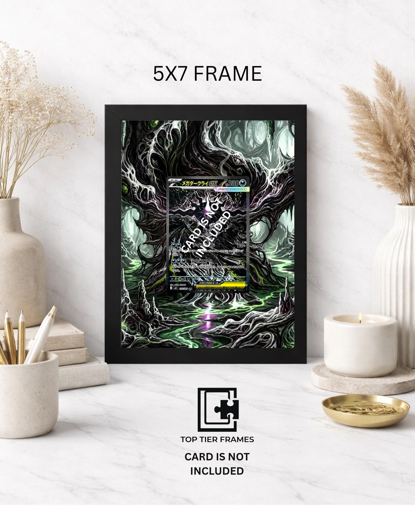 Premium Frame for Mega Darkrai ex from Pitch Black | 8x10 / 5x7 Graded Slab or Raw Card Display | Extended Art Wall Decor