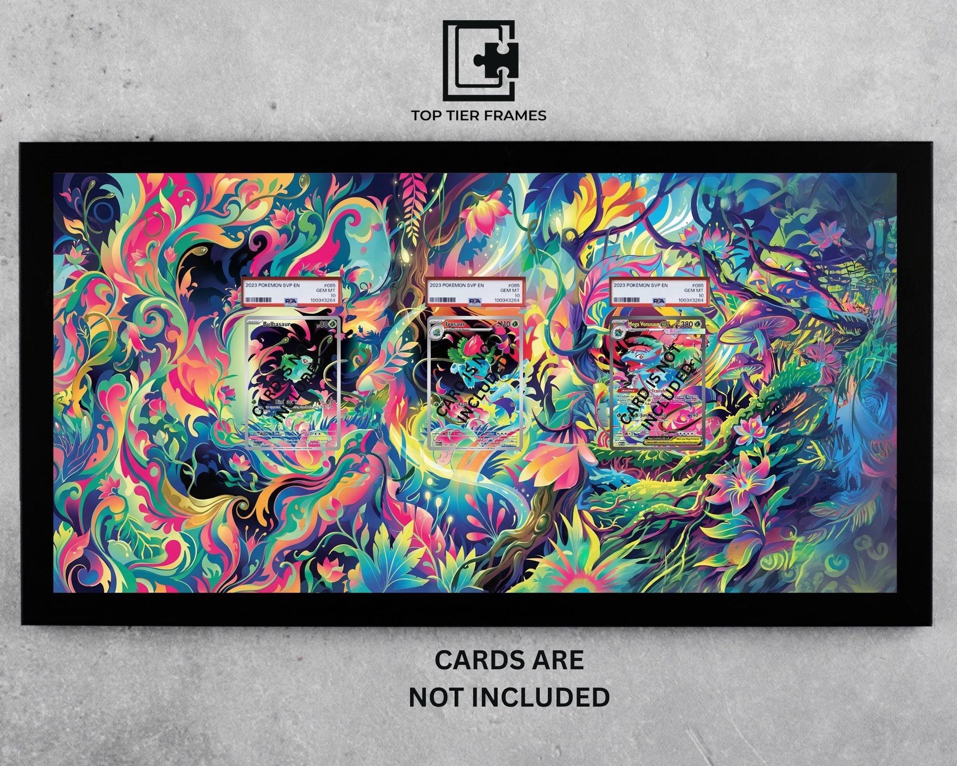 First Partner Bulbasaur Evolution Line Pokémon TCG card display frame - extended art wall decor