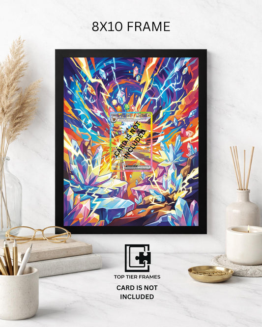 Jolteon from Prismatic Evolutions Pokémon TCG card display frame - extended art wall decor