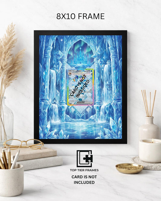 Glaceon from Prismatic Evolutions Pokémon TCG card display frame - extended art wall decor