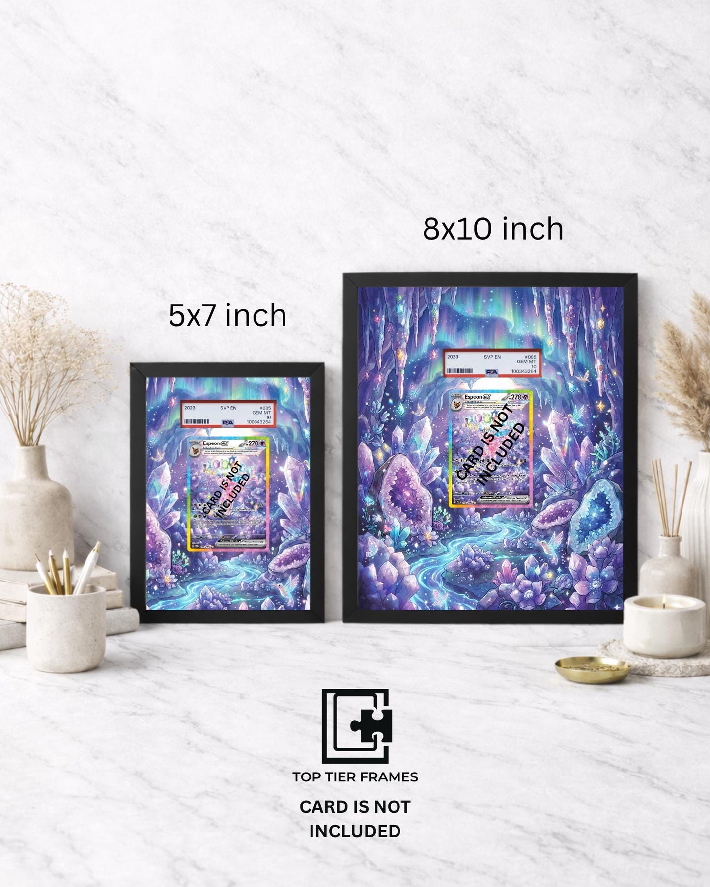 Extended Art Display Frame for Pokémon TCG | Espeon EX Accessory | Graded Slab & Magnetic Case Holder for Trading Cards