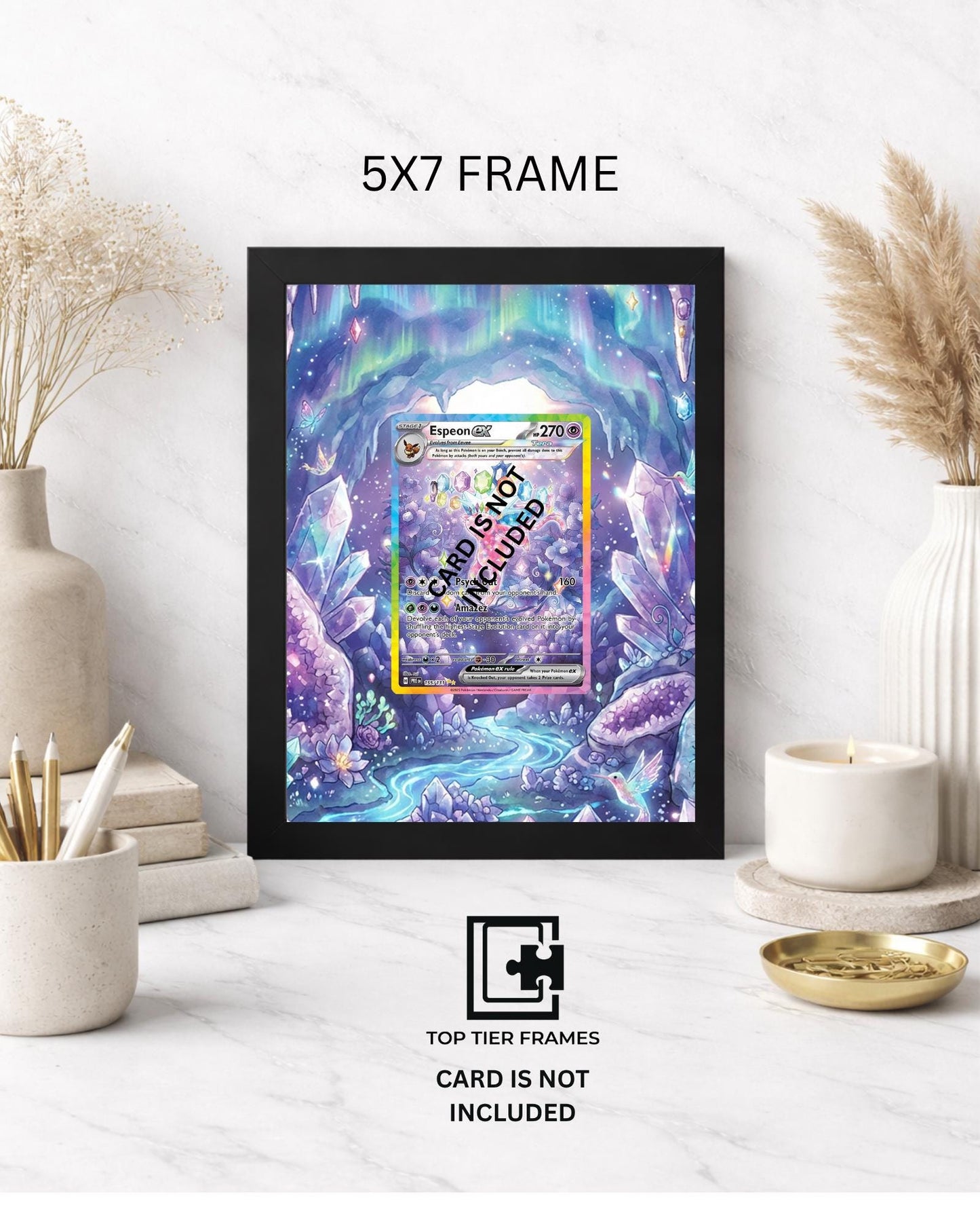 Extended Art Display Frame for Pokémon TCG | Espeon EX Accessory | Graded Slab & Magnetic Case Holder for Trading Cards