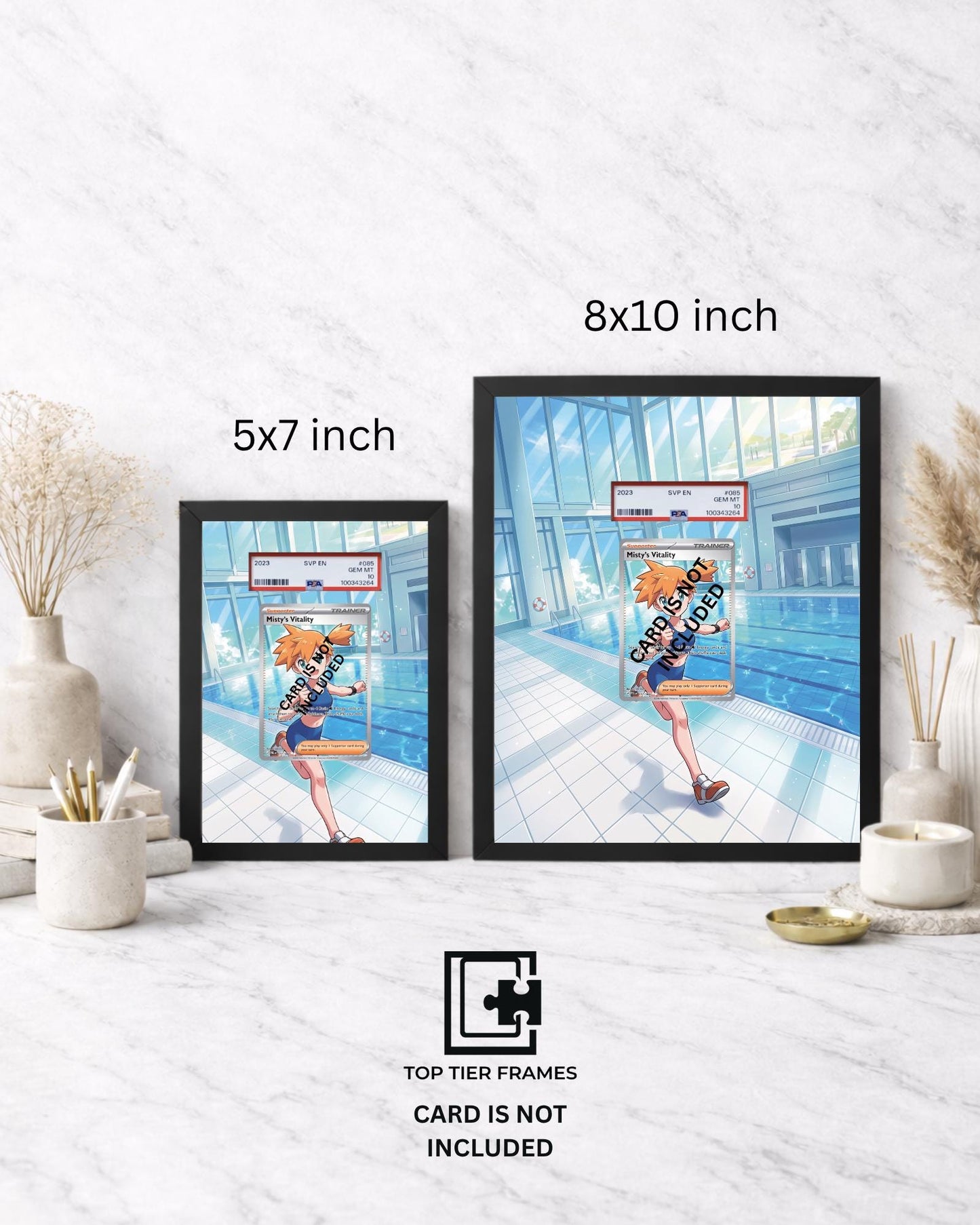 Art Display Frame for Misty's Vitality Trainer | Water Gym Card Gallery Showcase | Accessory for Pokémon TCG