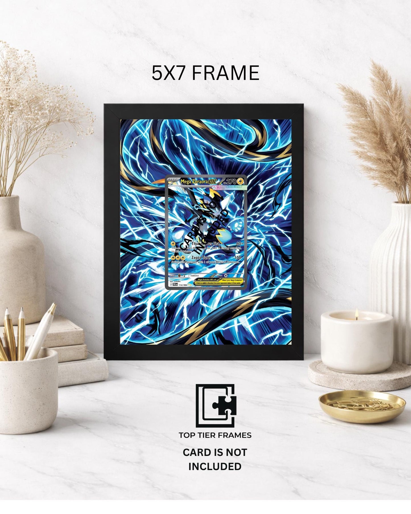 Art Display Frame for Mega Zeraora ex | Electric Storm Card Gallery Showcase | Accessory for Pokémon TCG