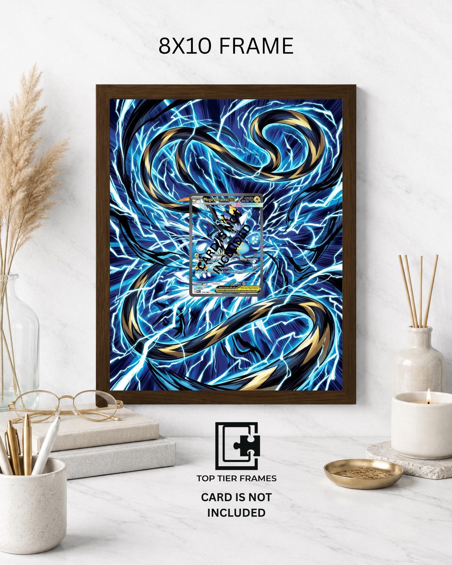 Art Display Frame for Mega Zeraora ex | Electric Storm Card Gallery Showcase | Accessory for Pokémon TCG