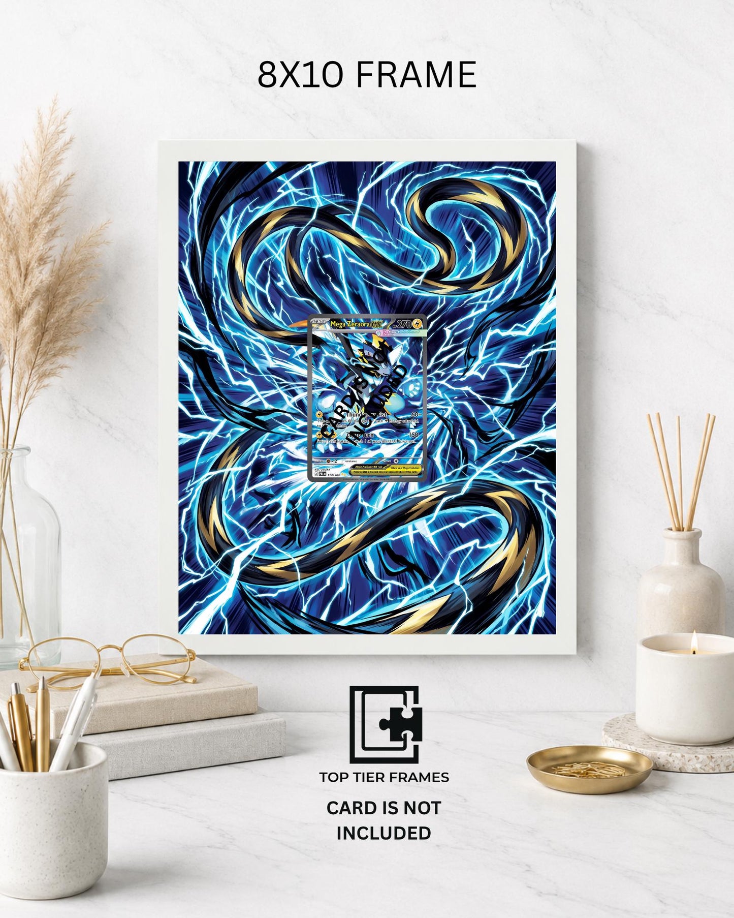 Art Display Frame for Mega Zeraora ex | Electric Storm Card Gallery Showcase | Accessory for Pokémon TCG