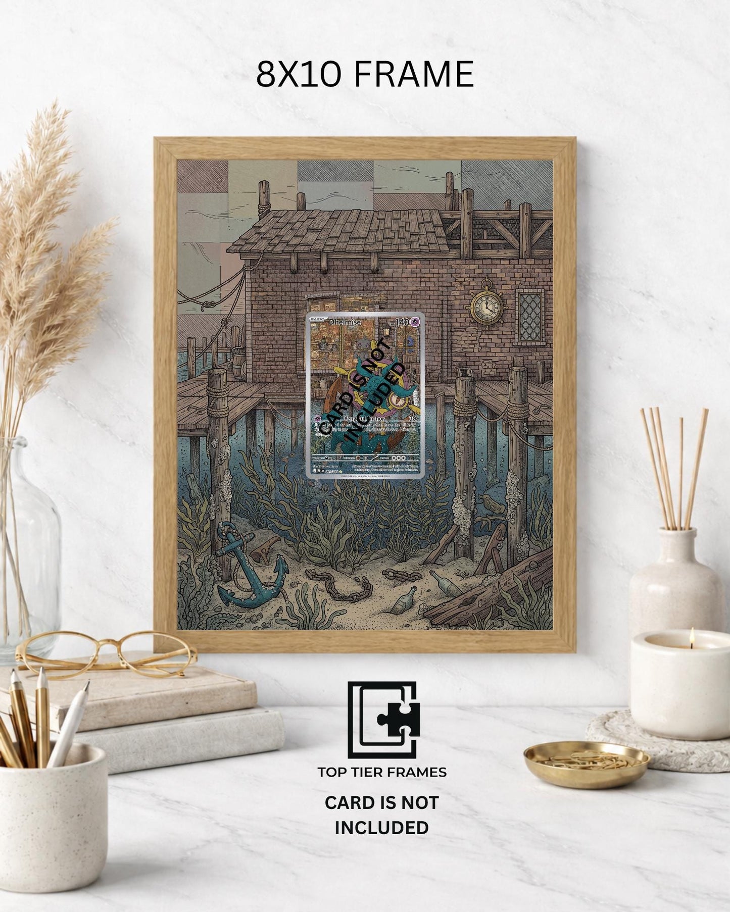 Art Display Frame for Dhelmise | Ghost-Sea Card Gallery Showcase | Accessory for Pokémon TCG