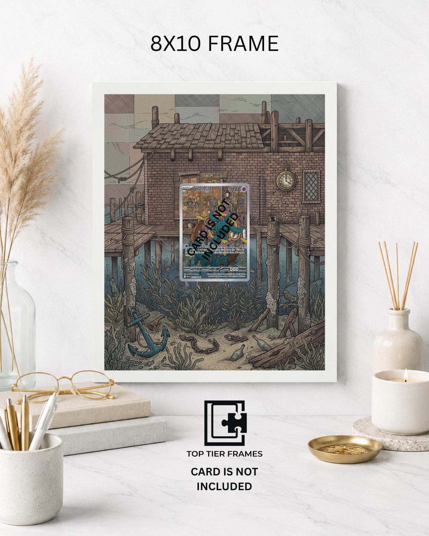 Art Display Frame for Dhelmise | Ghost-Sea Card Gallery Showcase | Accessory for Pokémon TCG
