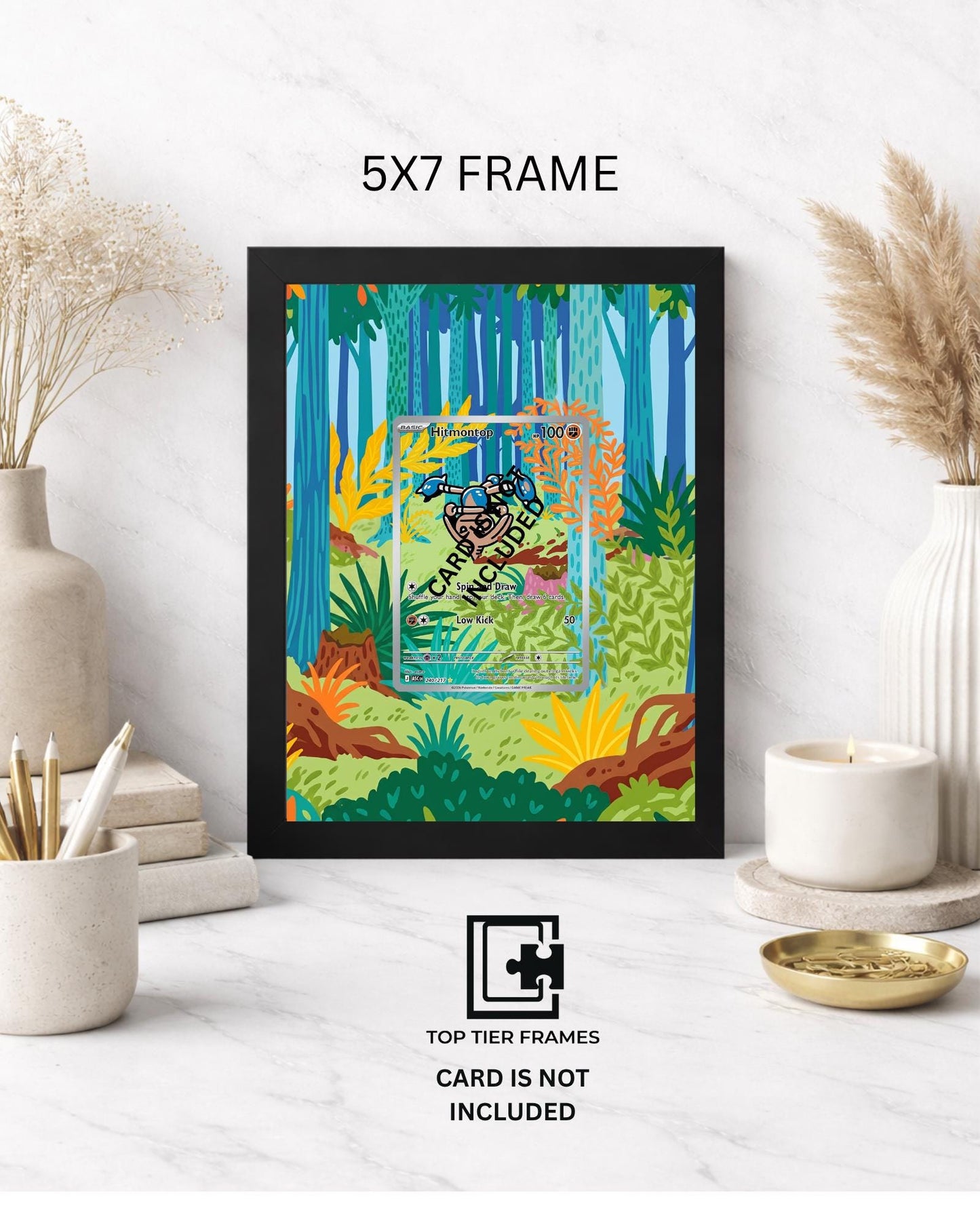 Art Display Frame for Hitmontop | Forest Nature Card Gallery Showcase | Accessory for Pokémon TCG