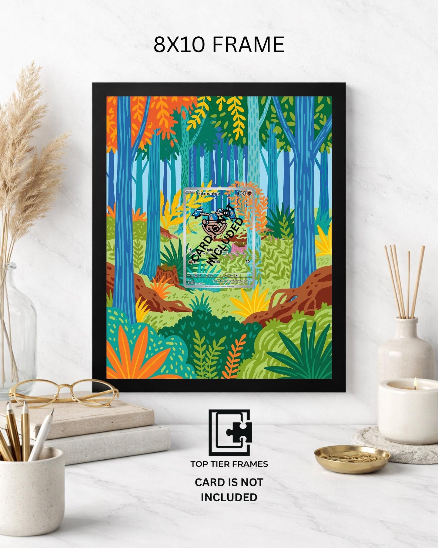 Art Display Frame for Hitmontop | Forest Nature Card Gallery Showcase | Accessory for Pokémon TCG
