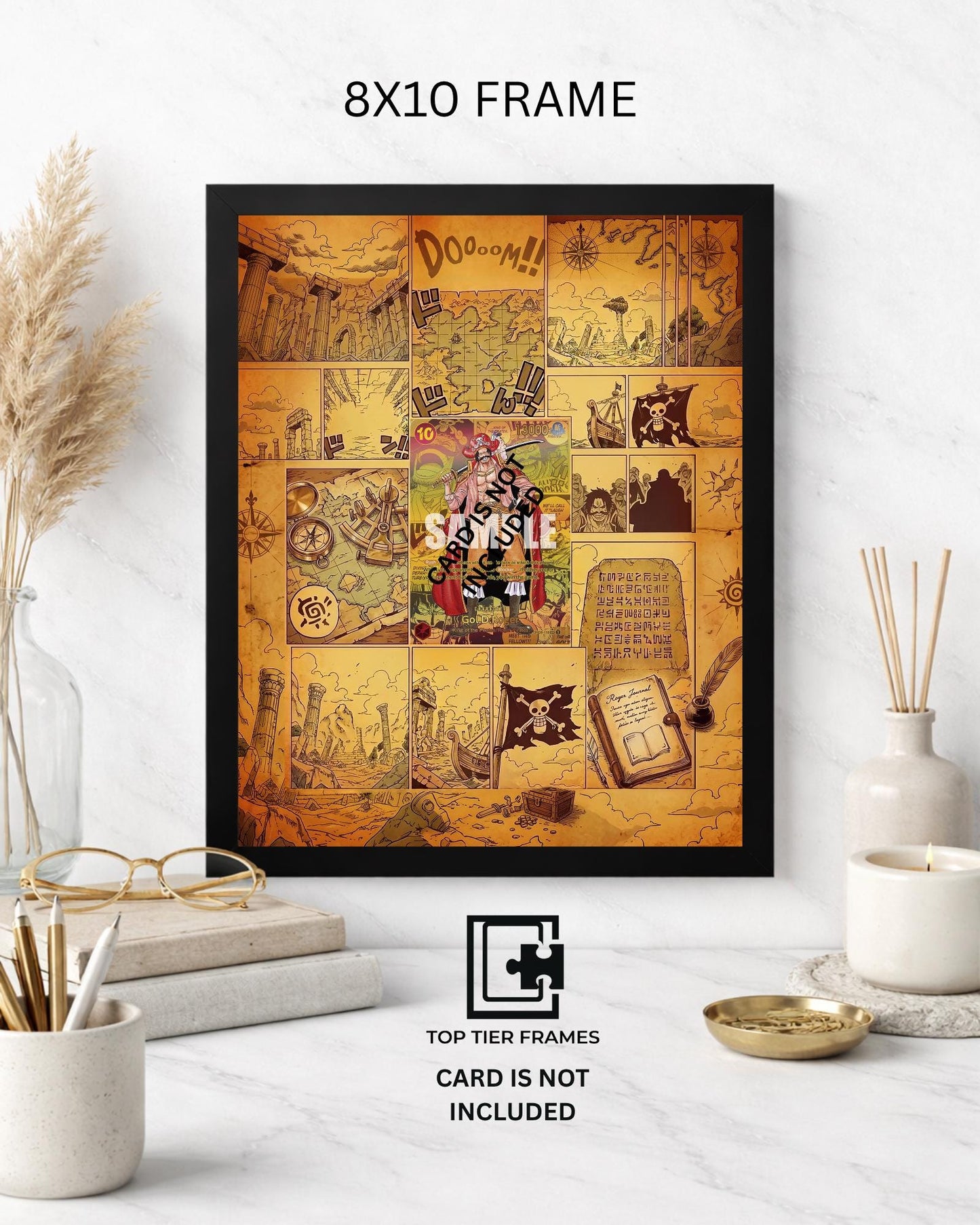 Art Display Frame for Gol D. Roger | Pirate King Manga Gallery Showcase | Accessory for One Piece TCG