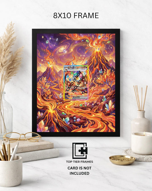 Art Display Frame for Flareon ex | Prismatic Volcano Gallery Showcase | Accessory for Pokemon TCG