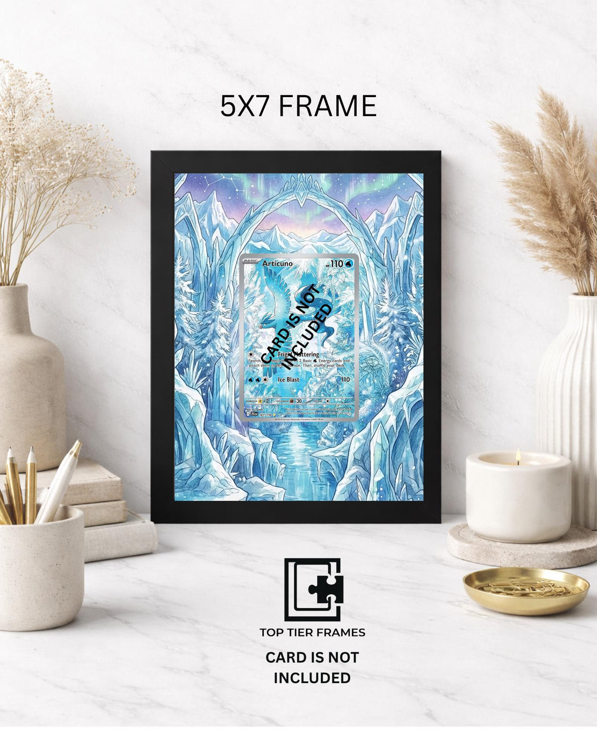 Art Display Frame for Articuno | Frosty Aurora Card Gallery Showcase | Accessory for Pokemon TCG