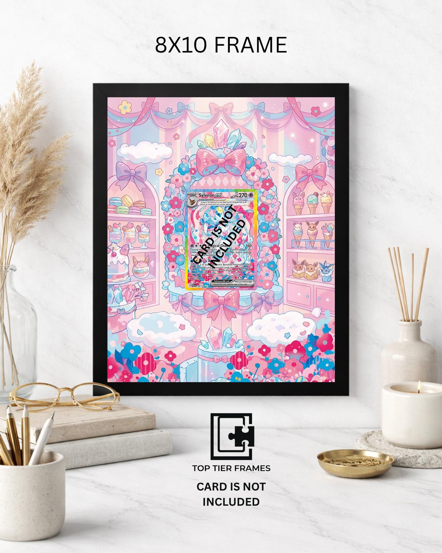 Sylveon from Prismatic Evolutions Pokémon TCG card display frame - extended art wall decor