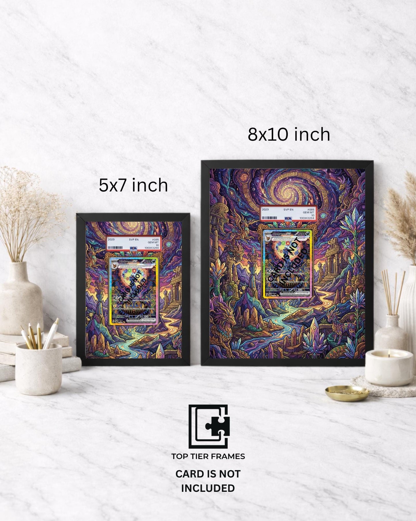 Premium Frame for Umbreon from Prismatic Evolutions | 8x10 / 5x7 Graded Slab or Raw Card Display | Extended Art Wall Decor