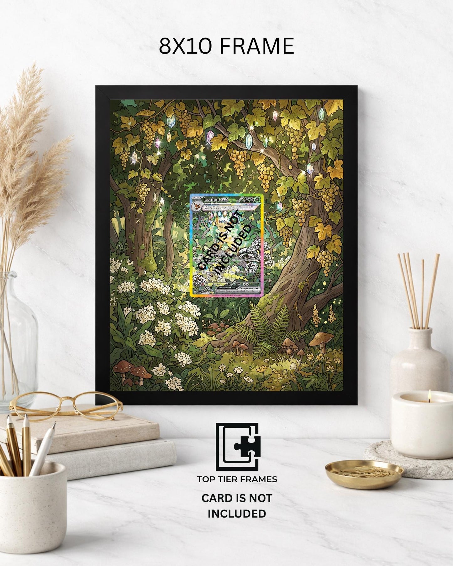 Leafeon from Prismatic Evolutions Pokémon TCG card display frame - extended art wall decor