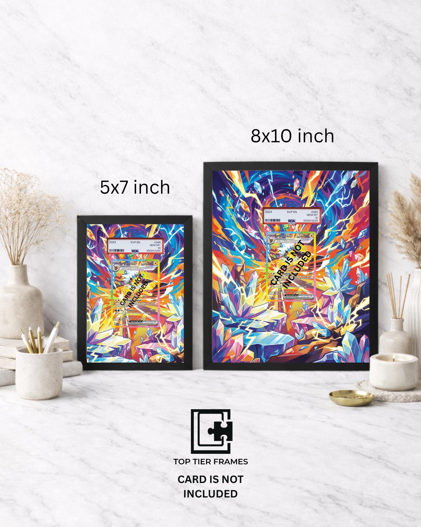 Premium Frame for Jolteon from Prismatic Evolutions | 8x10 / 5x7 Graded Slab or Raw Card Display | Extended Art Wall Decor