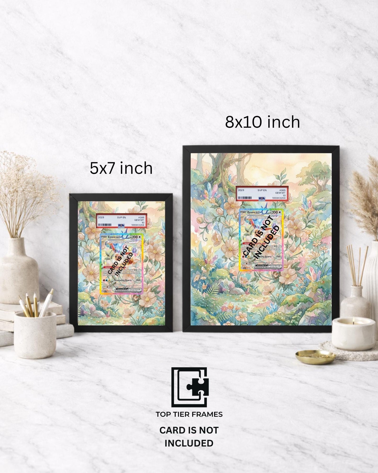 Eevee EX Extended Art Display Frame | Prismatic Evolution God Pack Showcase | Graded Slab & Magnetic Case Holder