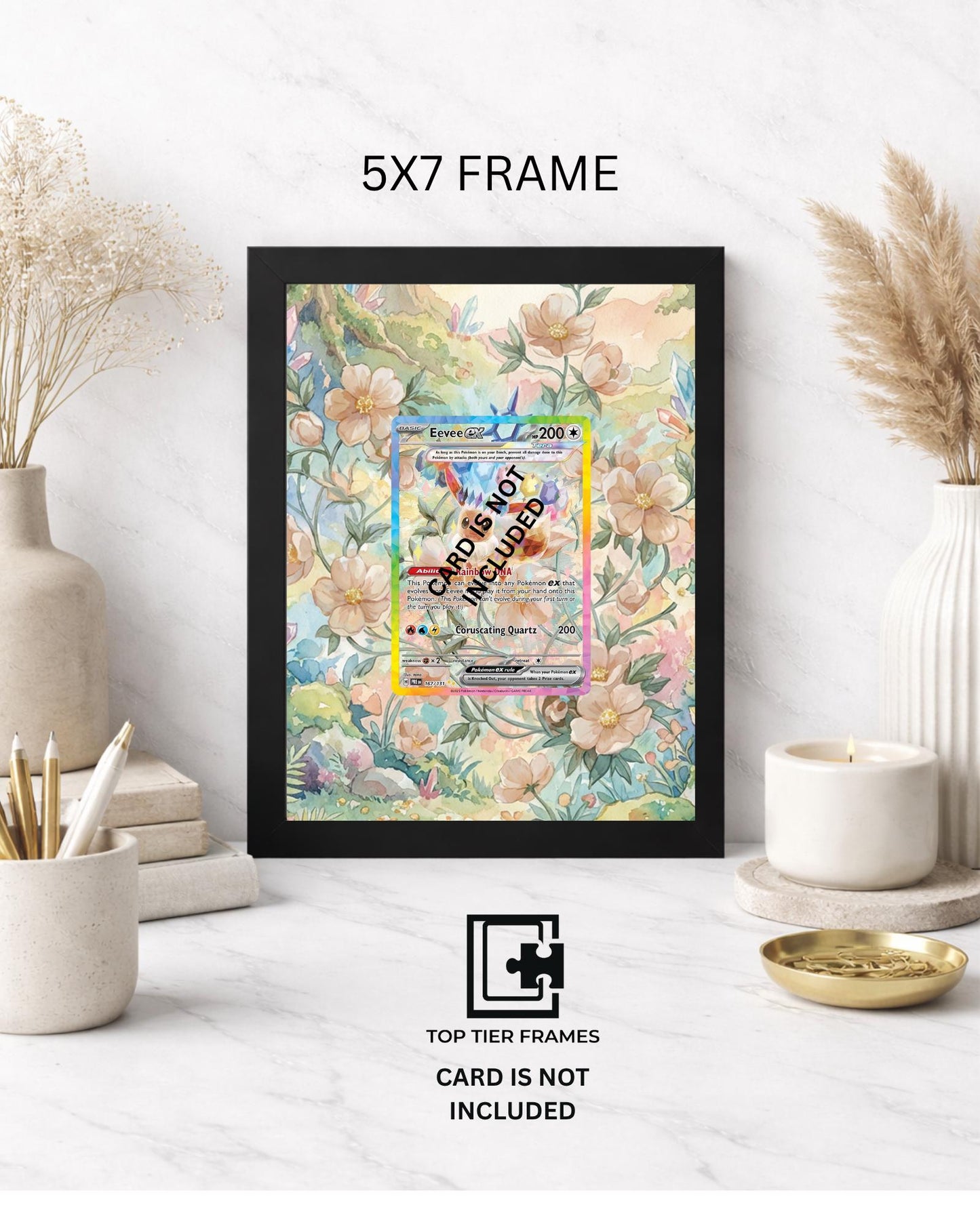 Eevee EX Extended Art Display Frame | Prismatic Evolution God Pack Showcase | Graded Slab & Magnetic Case Holder