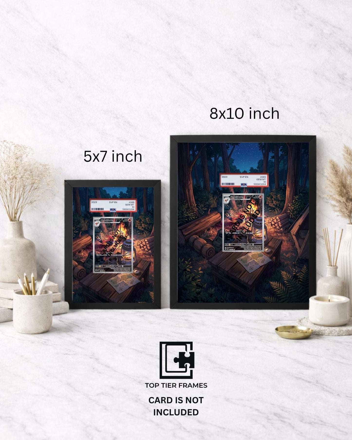 Extended Art Display Frame for Pokémon TCG | Fletchinder #199 Accessory | Graded Slab & Magnetic Case Holder