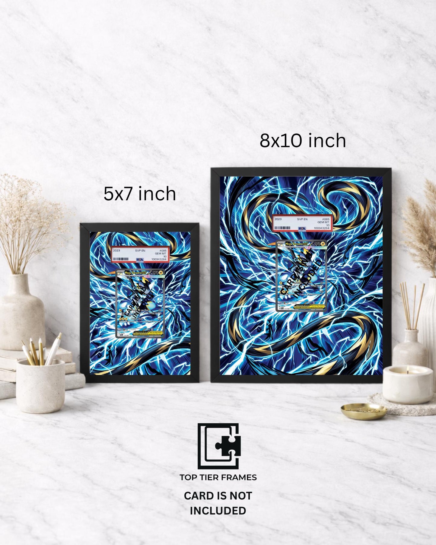 Art Display Frame for Mega Zeraora ex | Electric Storm Card Gallery Showcase | Accessory for Pokémon TCG