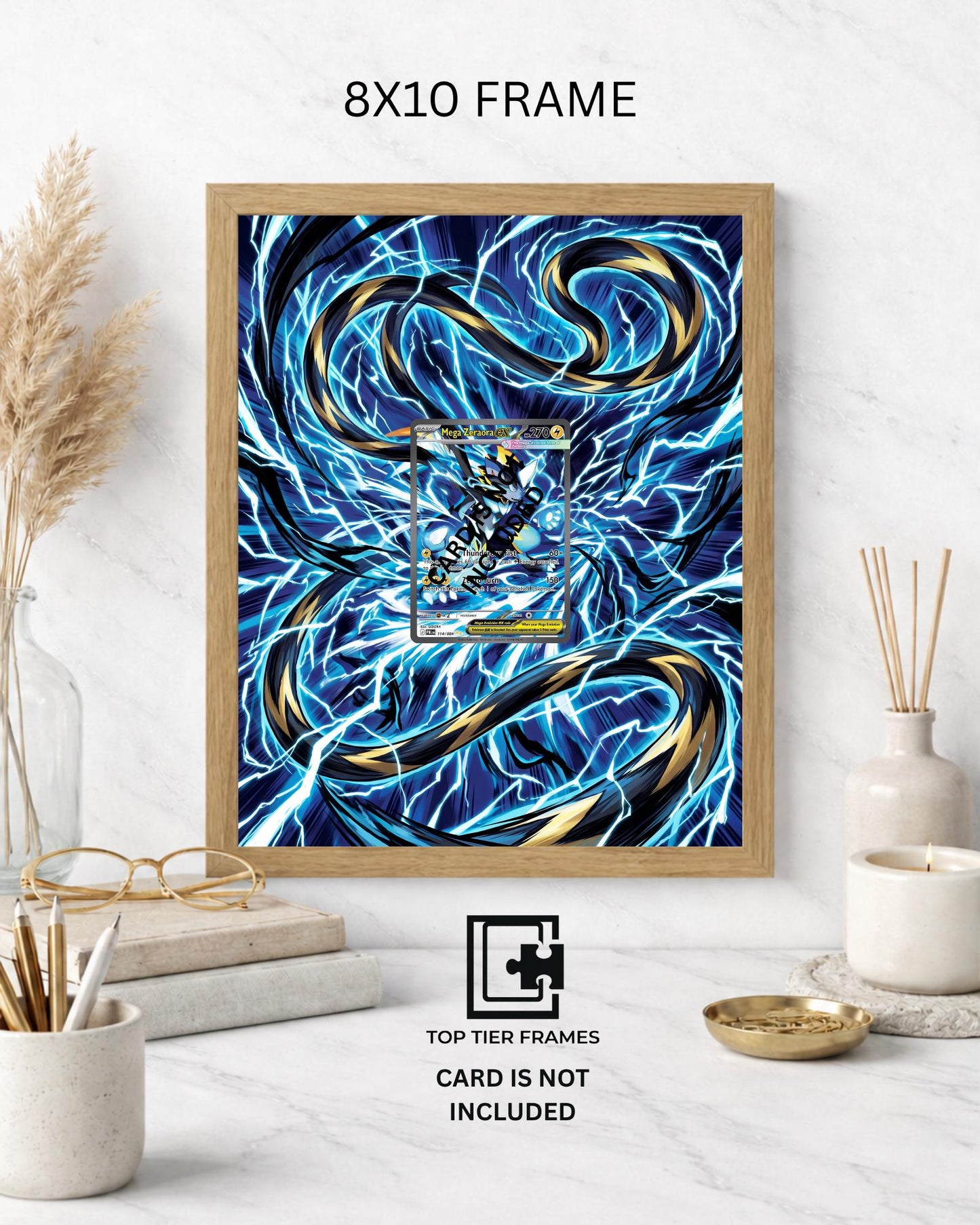 Art Display Frame for Mega Zeraora ex | Electric Storm Card Gallery Showcase | Accessory for Pokémon TCG