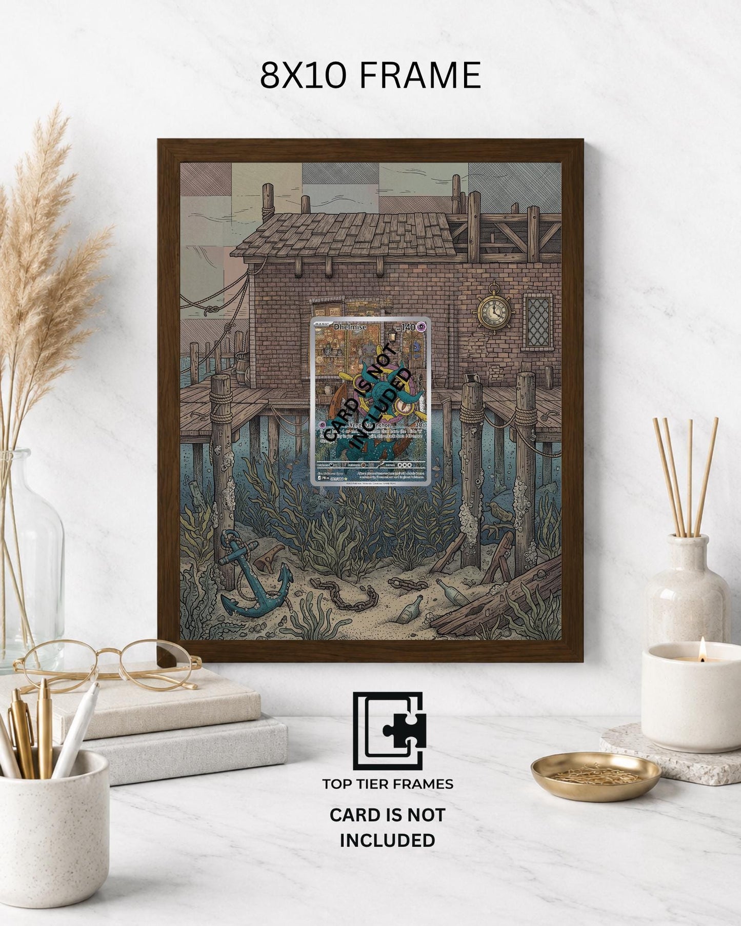 Art Display Frame for Dhelmise | Ghost-Sea Card Gallery Showcase | Accessory for Pokémon TCG