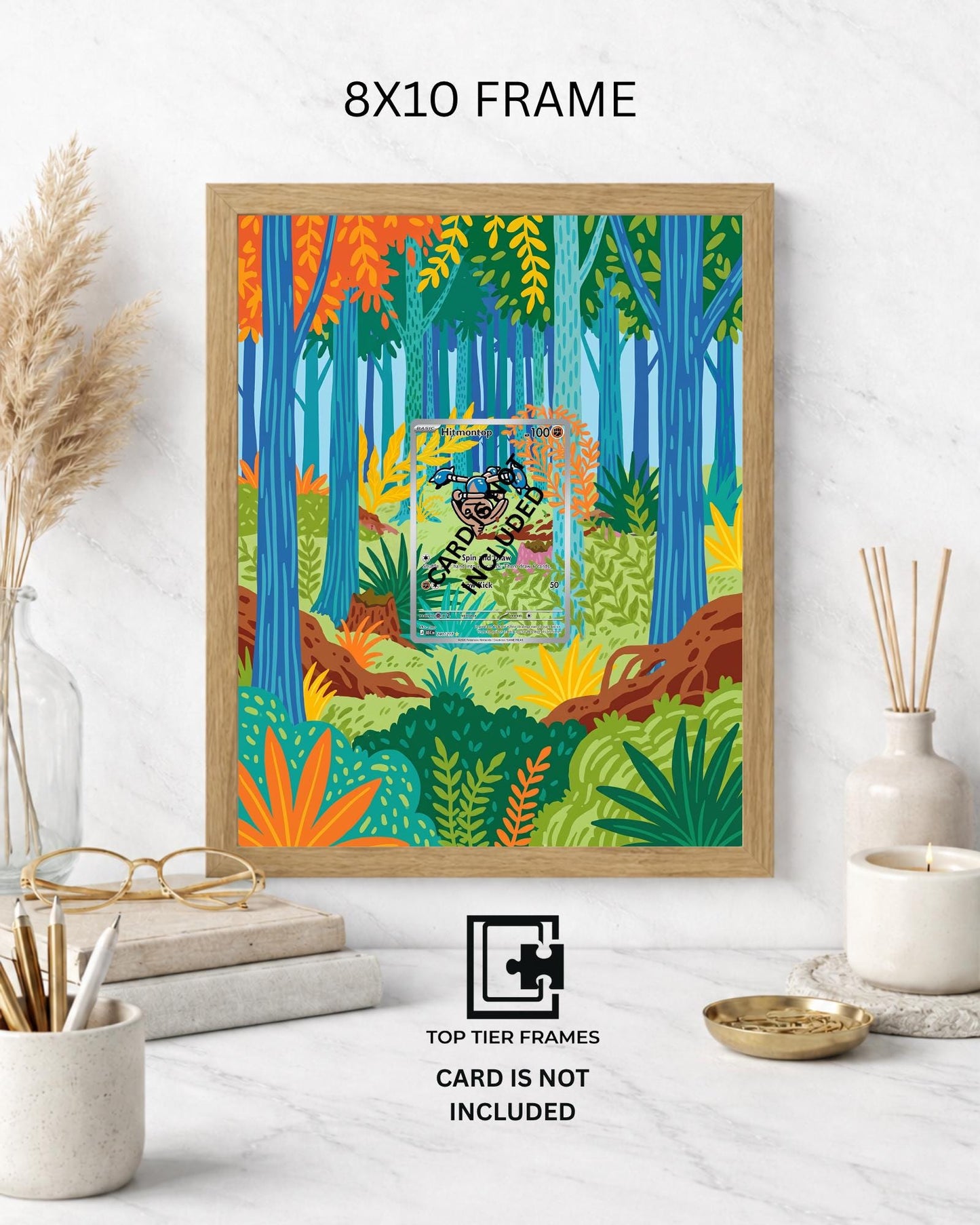 Art Display Frame for Hitmontop | Forest Nature Card Gallery Showcase | Accessory for Pokémon TCG