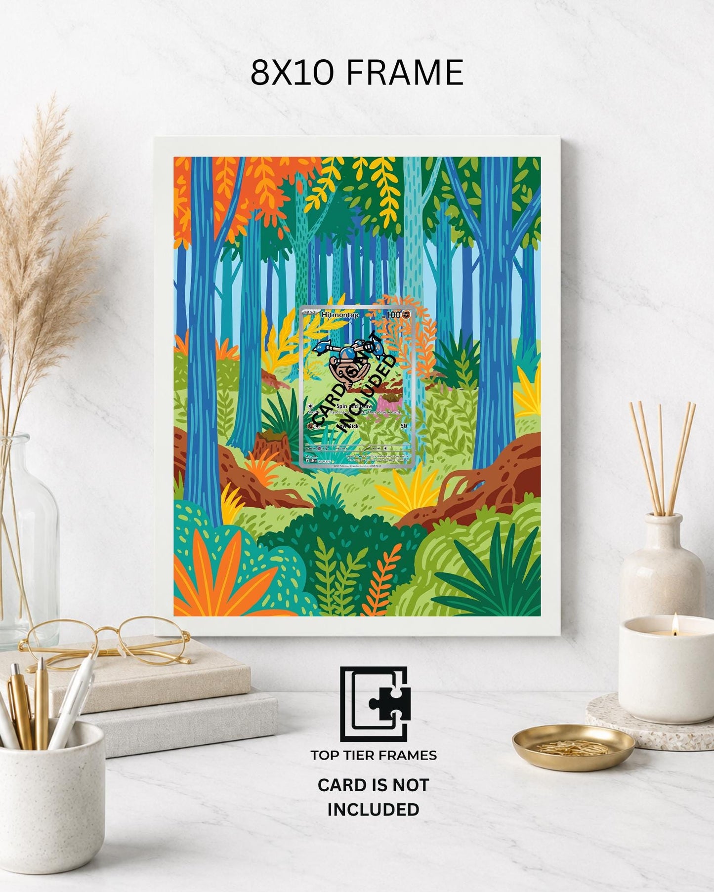 Art Display Frame for Hitmontop | Forest Nature Card Gallery Showcase | Accessory for Pokémon TCG