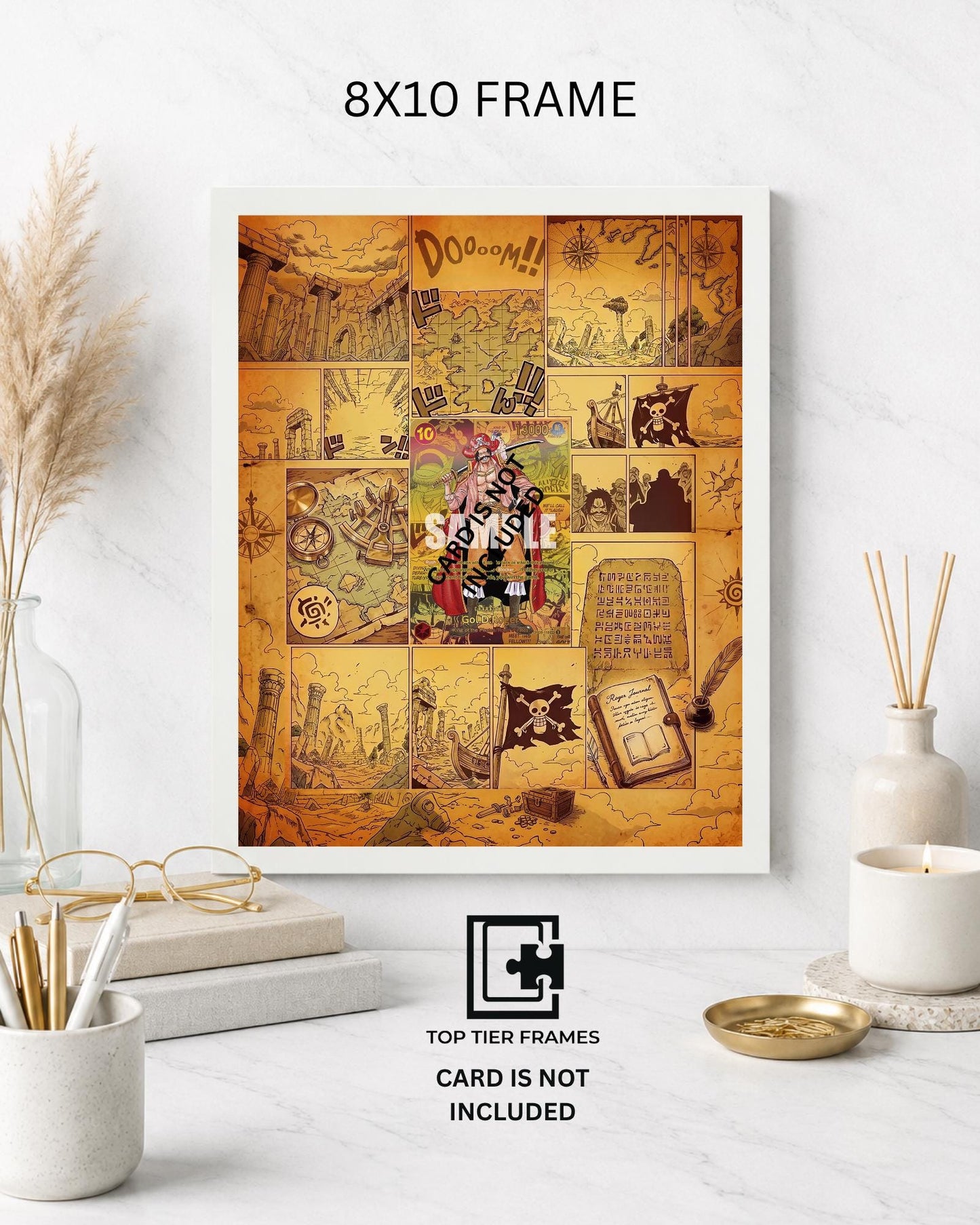 Art Display Frame for Gol D. Roger | Pirate King Manga Gallery Showcase | Accessory for One Piece TCG