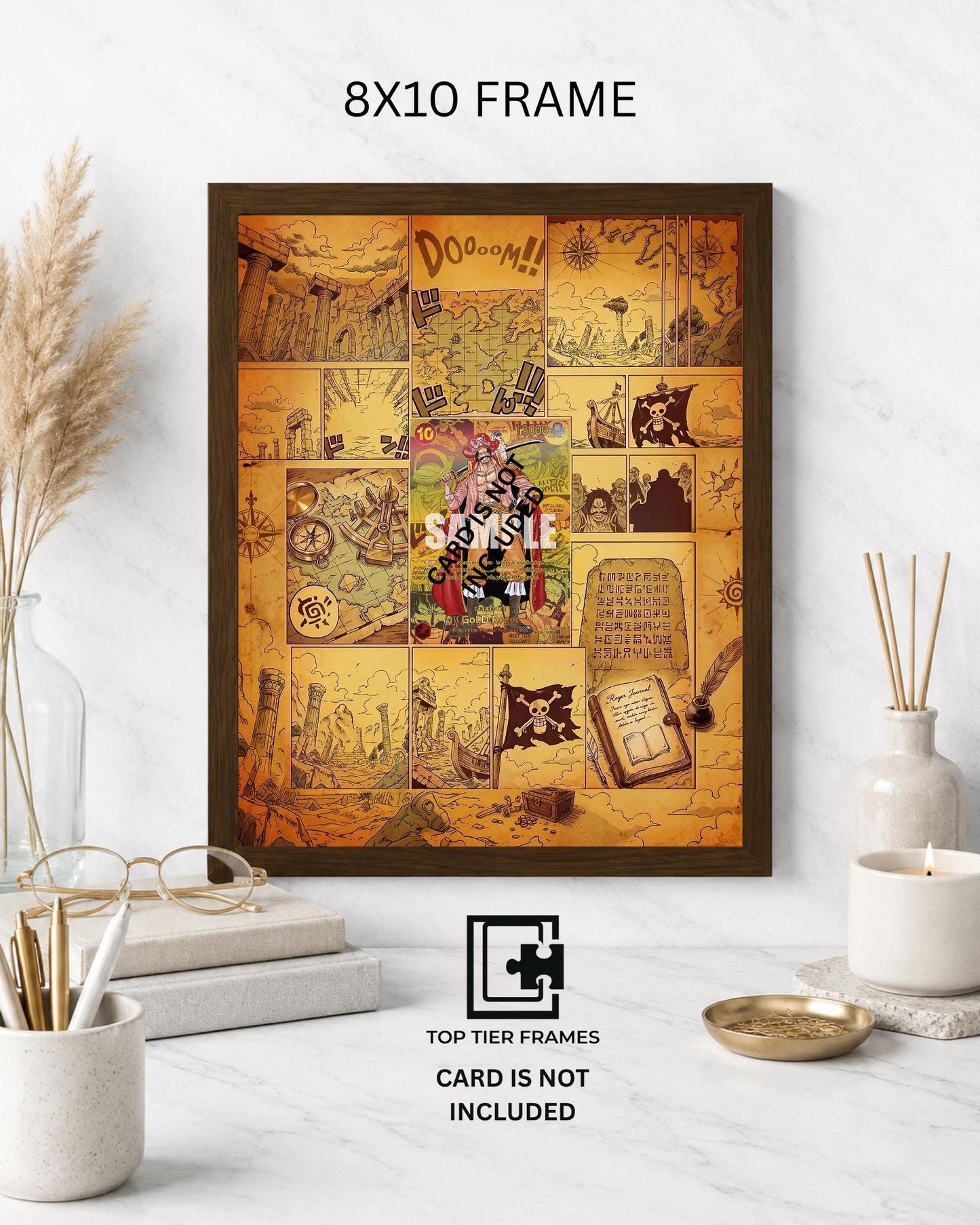 Art Display Frame for Gol D. Roger | Pirate King Manga Gallery Showcase | Accessory for One Piece TCG