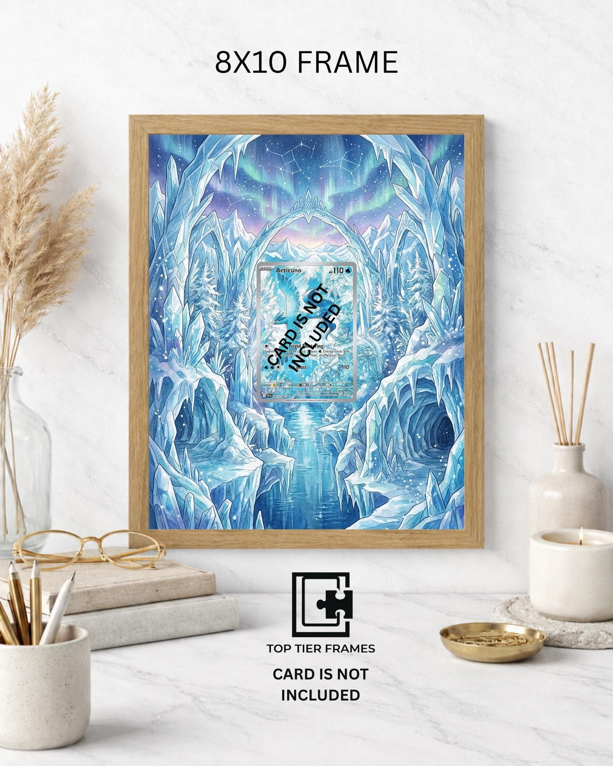 Art Display Frame for Articuno | Frosty Aurora Card Gallery Showcase | Accessory for Pokemon TCG